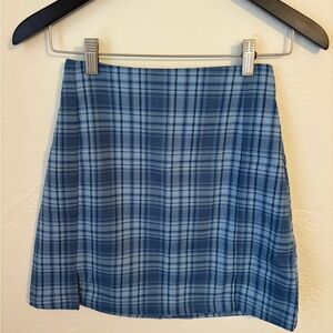 John Galt Blue Plaid Mini Skirt Brandy Melville Style